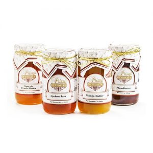 Apricot jam, mango butter, plum butter, peach butter